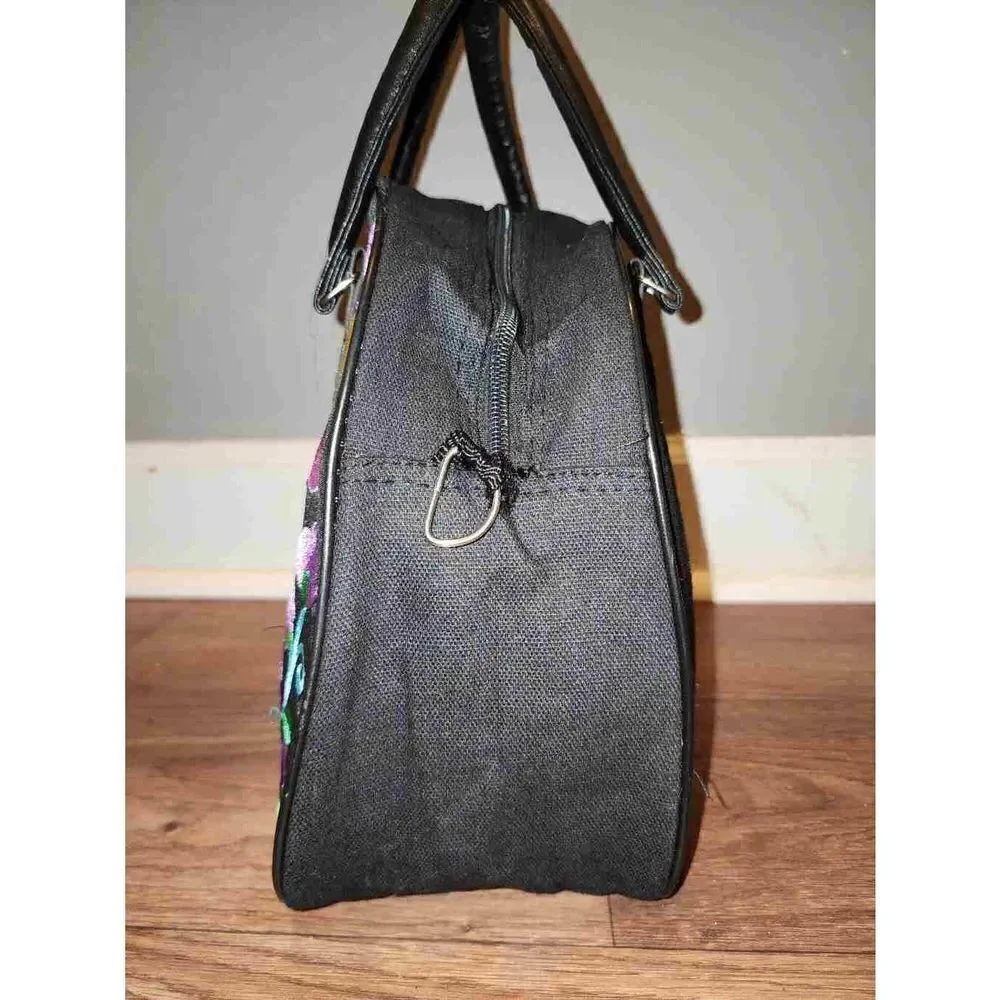 Canvas Embroidered satchel